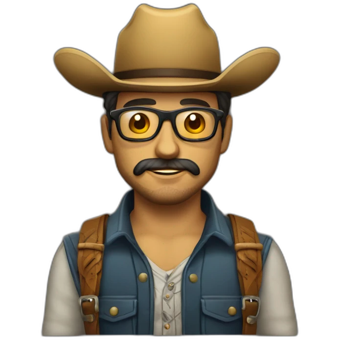 Vaquero con gafas de sol y chimuelo emoji