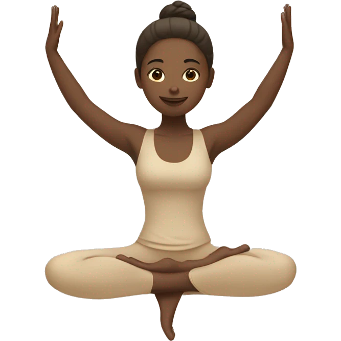Girl doing yoga in beige tones  emoji