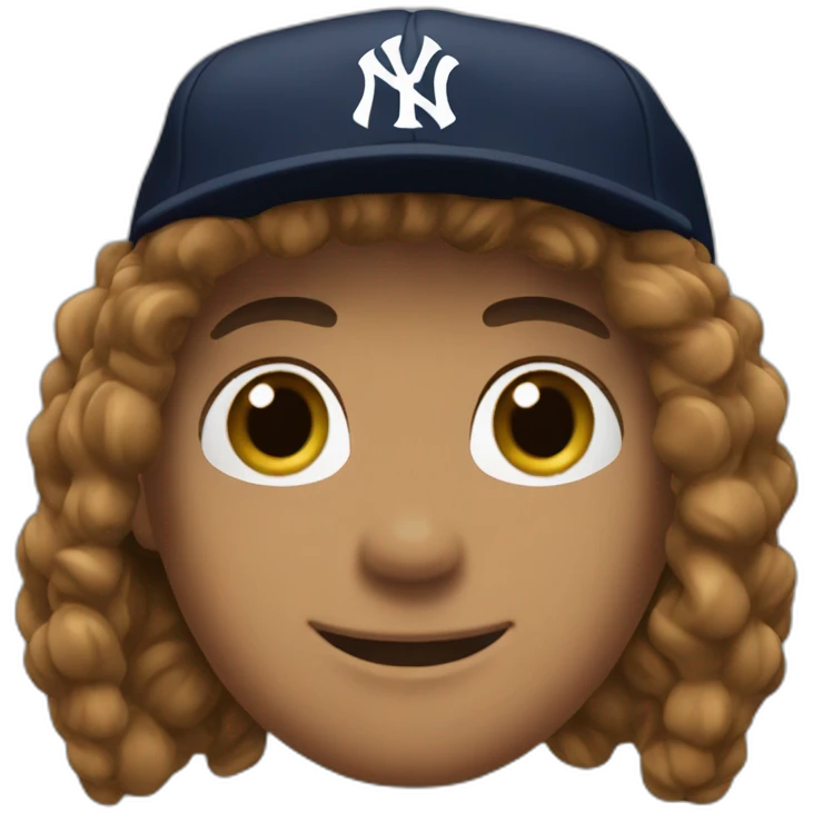 Yankees hat brown hair emoji