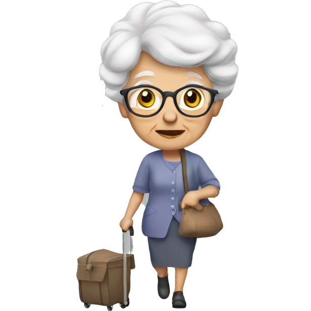 Granny with walking frane emoji