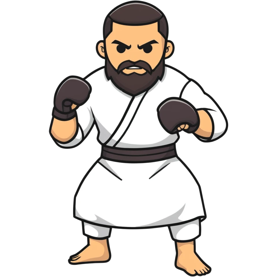 Islam Makhachev UFC lightweight champion in fighting pose with beard, strong Dagestani fighter emoji