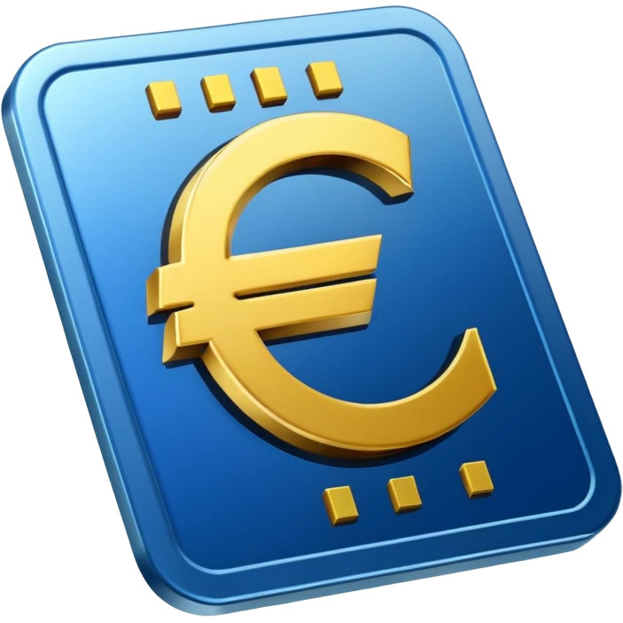 Electronic chip euro sign  emoji