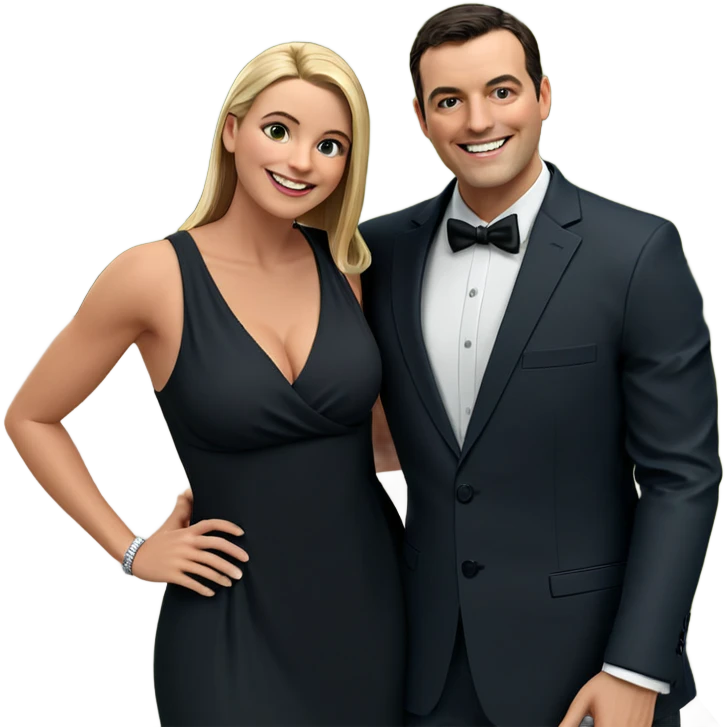 smiling couple in formal wear emoji