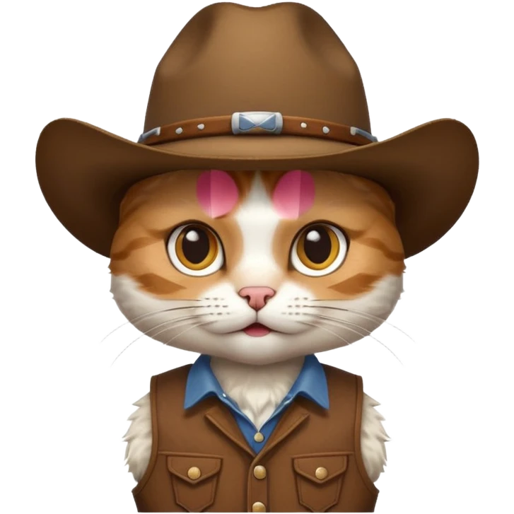 cat dressed as a cowboy emoji