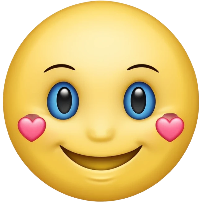 Smiley face with blue heart eyes and the word 'approved' written below it in blue text emoji
