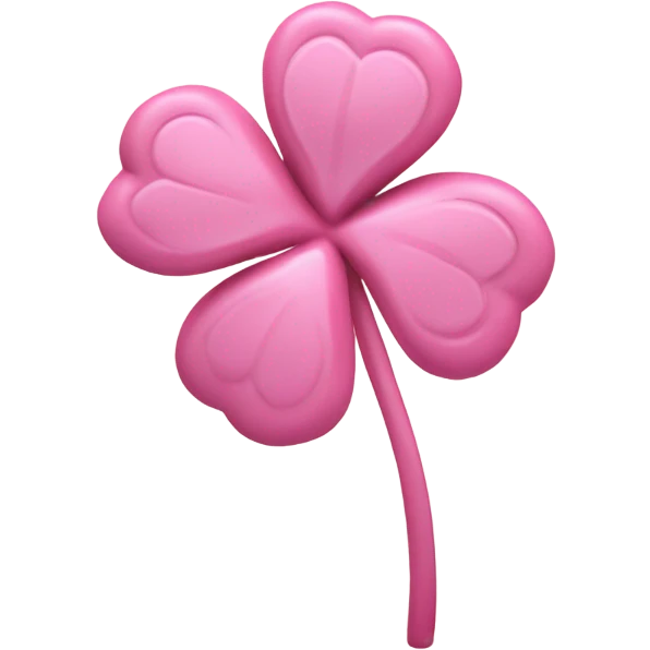 3D Four Leaf Pink Clover emoji