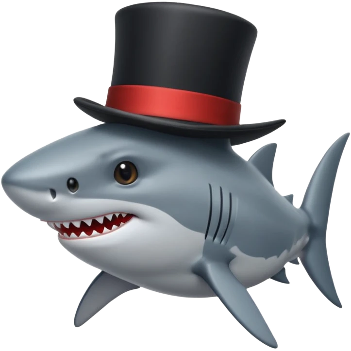Shark with a top hat emoji