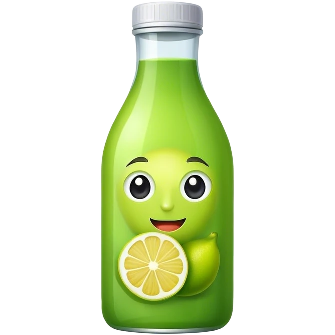 Green lemon juice bottle emoji