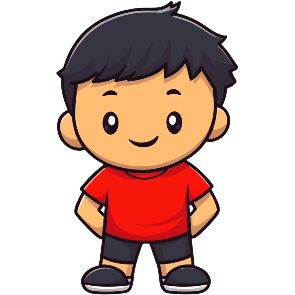 Meno character wearing a red t-shirt emoji