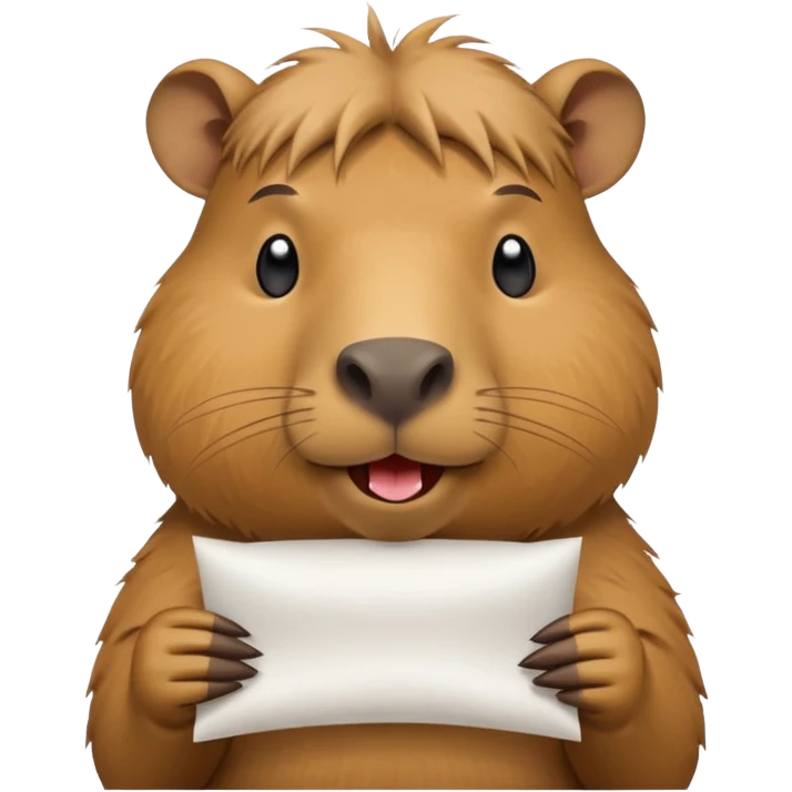 emoji of capibara eating white paper emoji