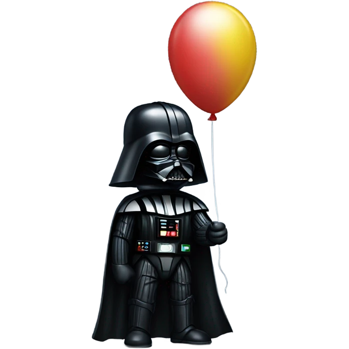Darth Vader holding a balloon emoji