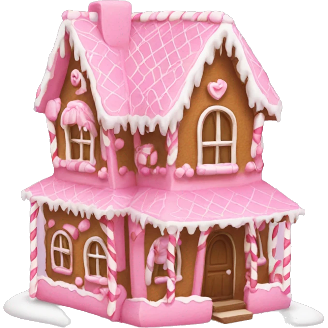 Pink Gingerbread house  emoji
