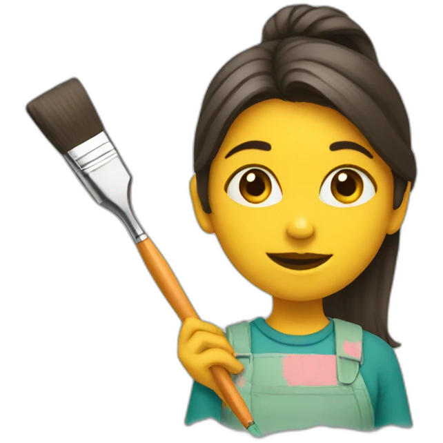 Girl with a paint brush emoji