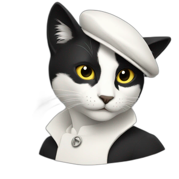 Chat noir et blanc emoji