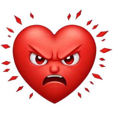 Angry heart with face emoji