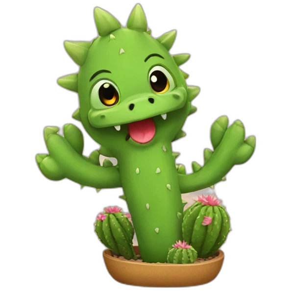 dragon cute cactus emoji