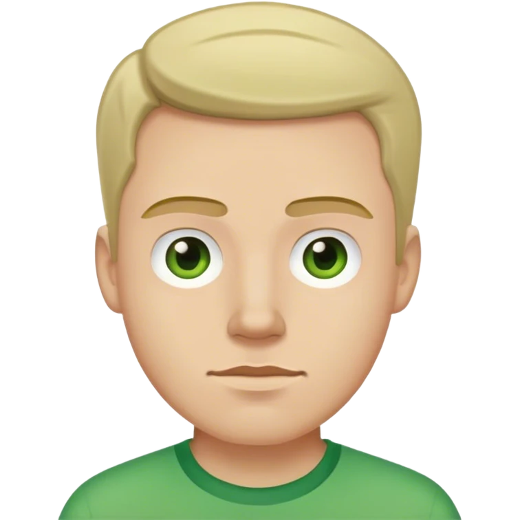 white man in green shirt emoji
