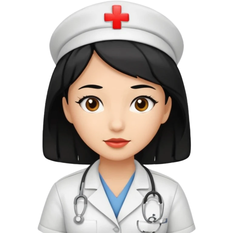 Nurse black hair emoji