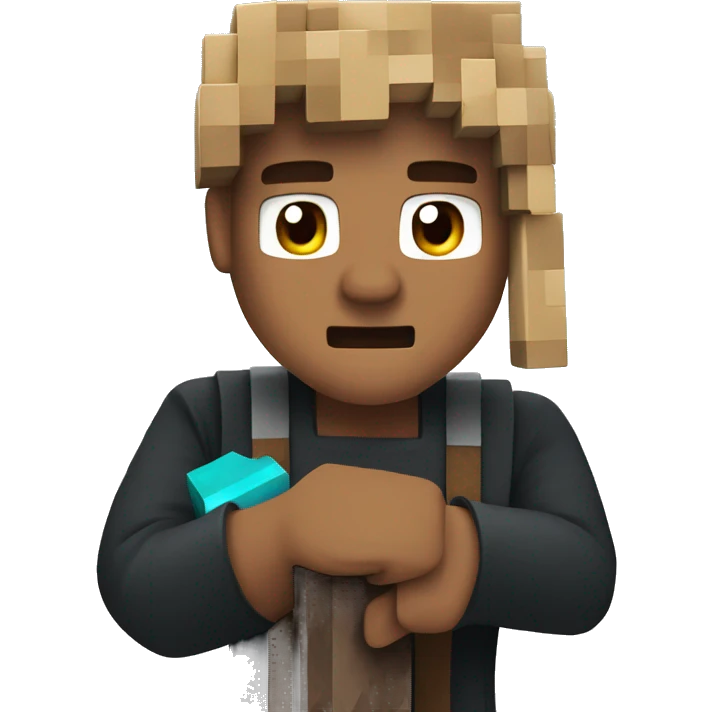 a pc playing minecraft in the apple emoji style emoji