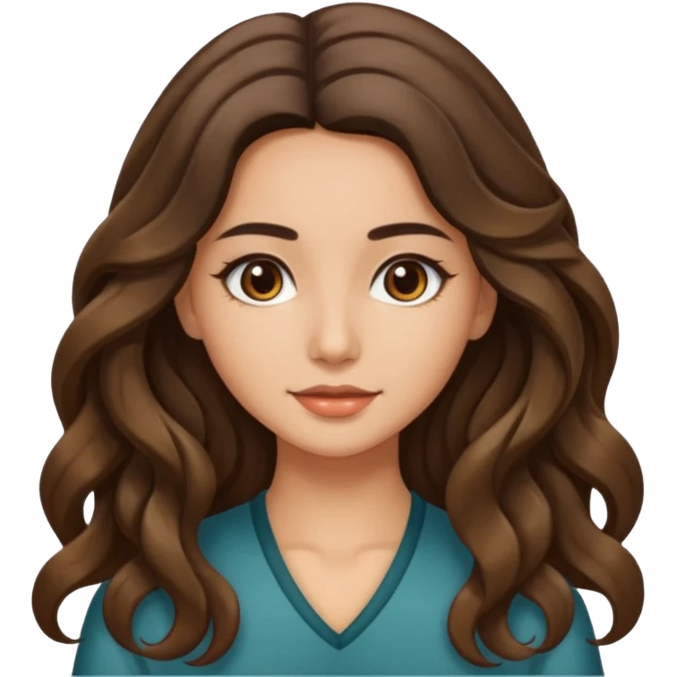 Morena com cabelo ondulado nas pontas  e de pele um pouco bronzeada cabelo grande raiz Lisa emoji