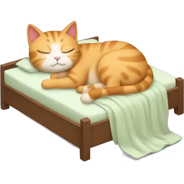 A cat sleeping in bed emoji