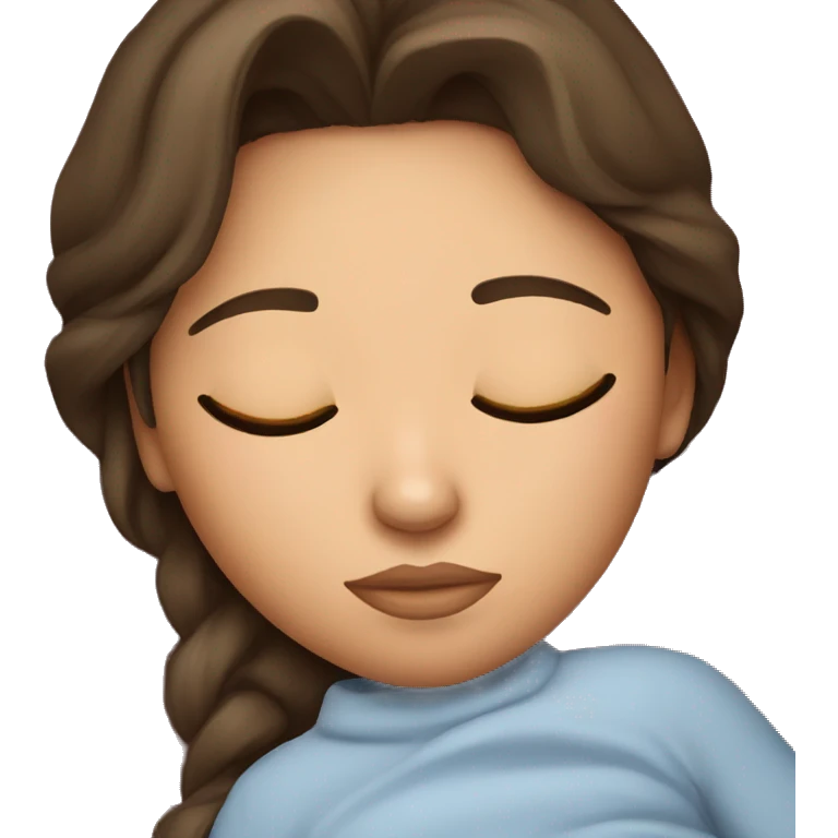 Brunette girl sleeping emoji