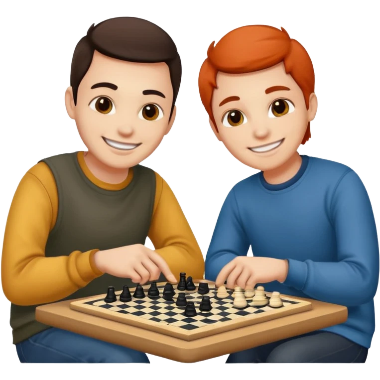 Two friends playing checkers  emoji