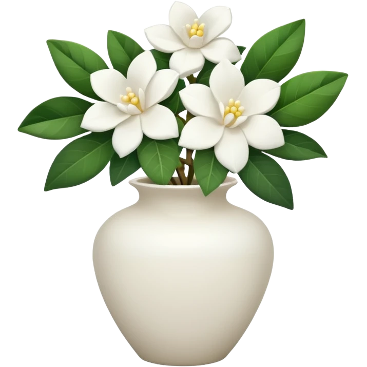 Vase of white gardenias emoji