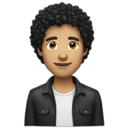 man with curly black hair  emoji