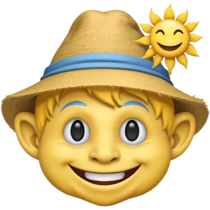 Troll emoji wearing a hat in the sun emoji