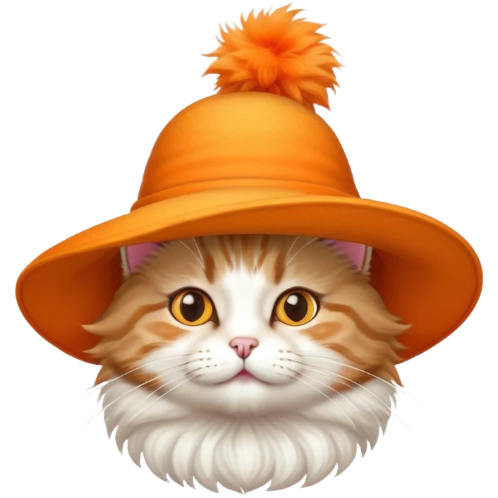 A cat wearing a big hat emoji