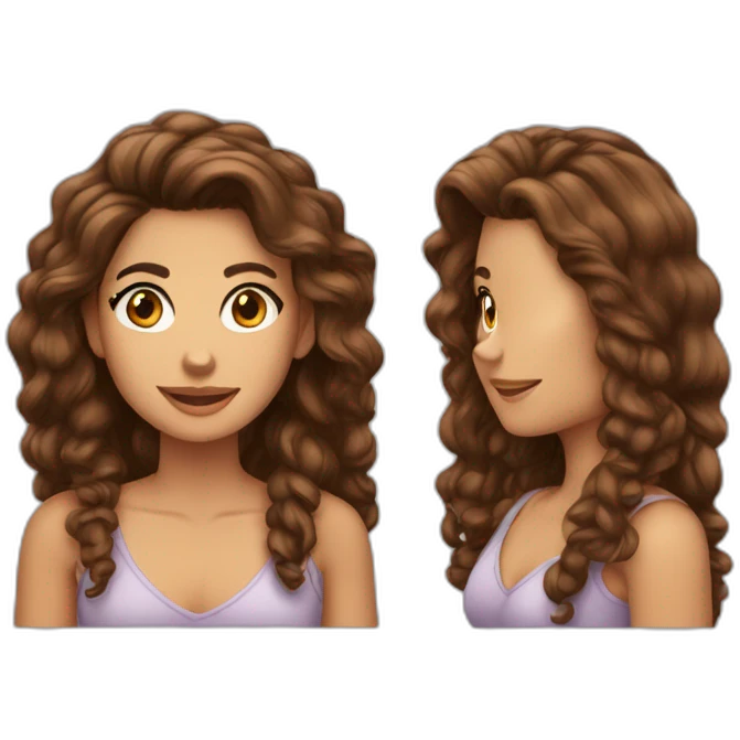 garota de pele clara e cabelo castanho comprido emoji