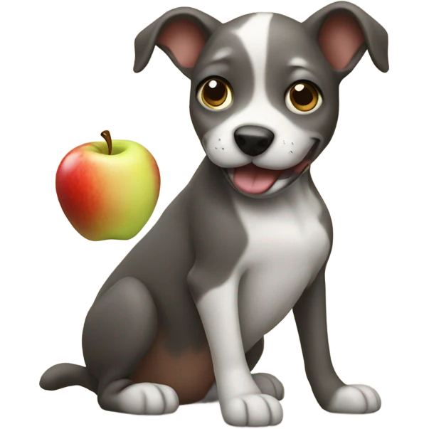 Dog eating an apple emoji