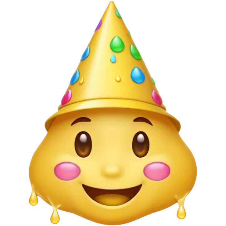 Emoji souriant avec goutte de sueur avec chapeau d"anniversaire  emoji