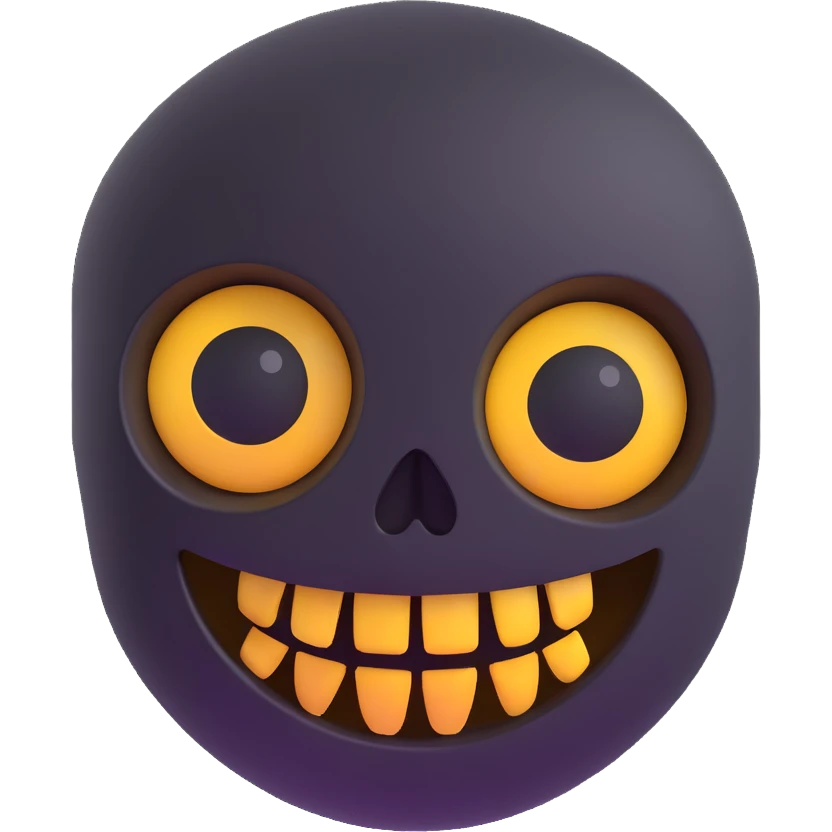 happy emoji face with skull-shaped eyes emoji