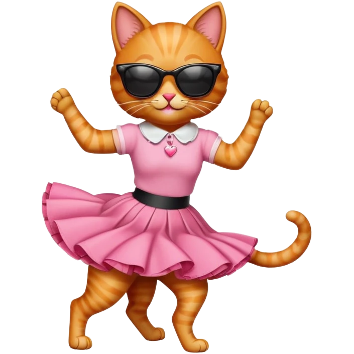A dancing 50s ginger cat emoji! emoji