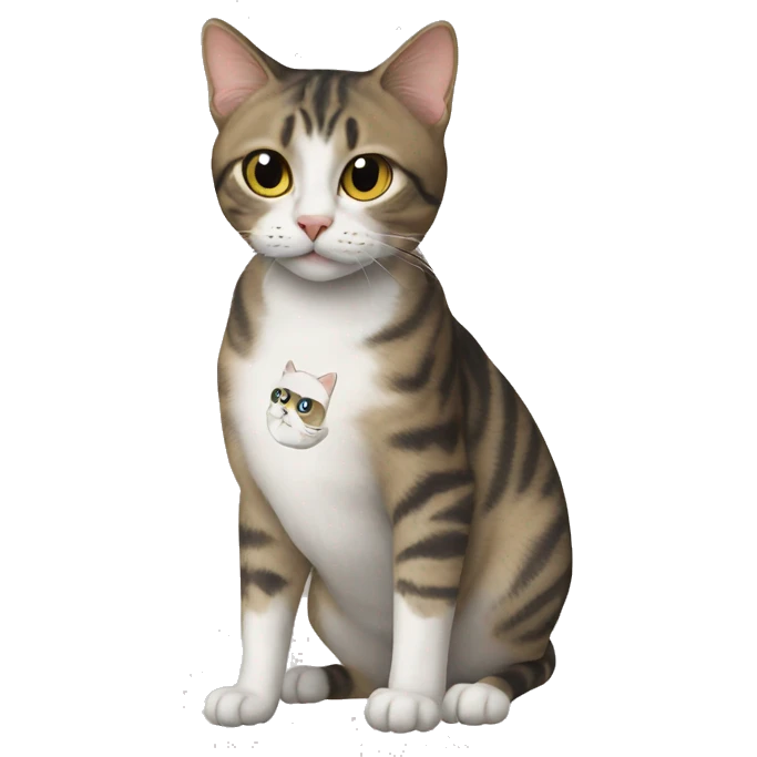 cat wearing a cat print t-shirt emoji
