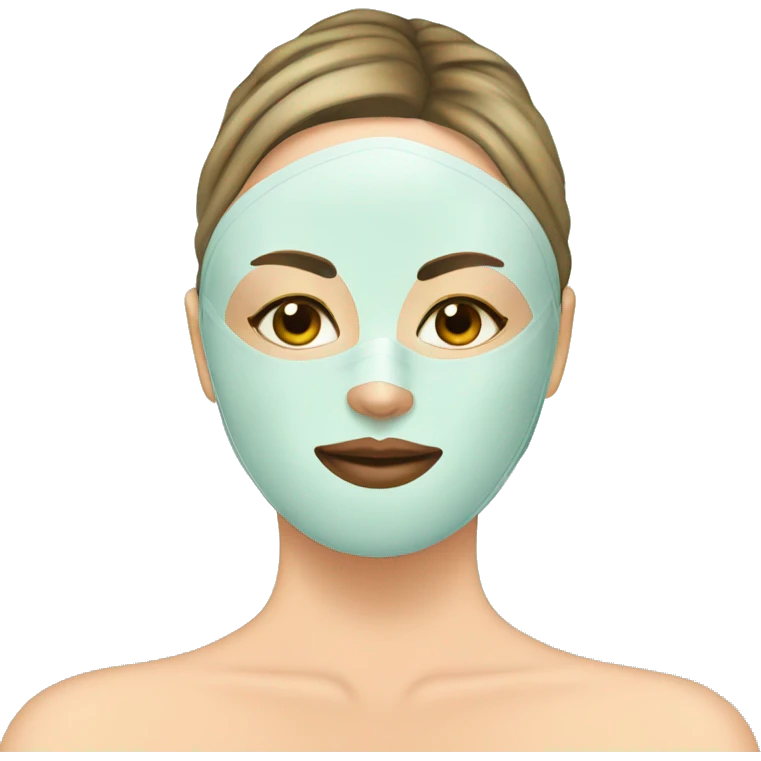 Lady with face mask spa beauty full face relaxing emoji