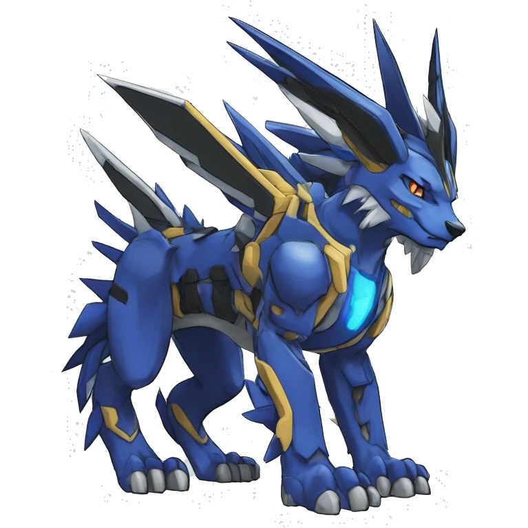  Cool Edgy Digimon-Fakemon-WereGarurumon-WarGreymon with edgy markings full body emoji