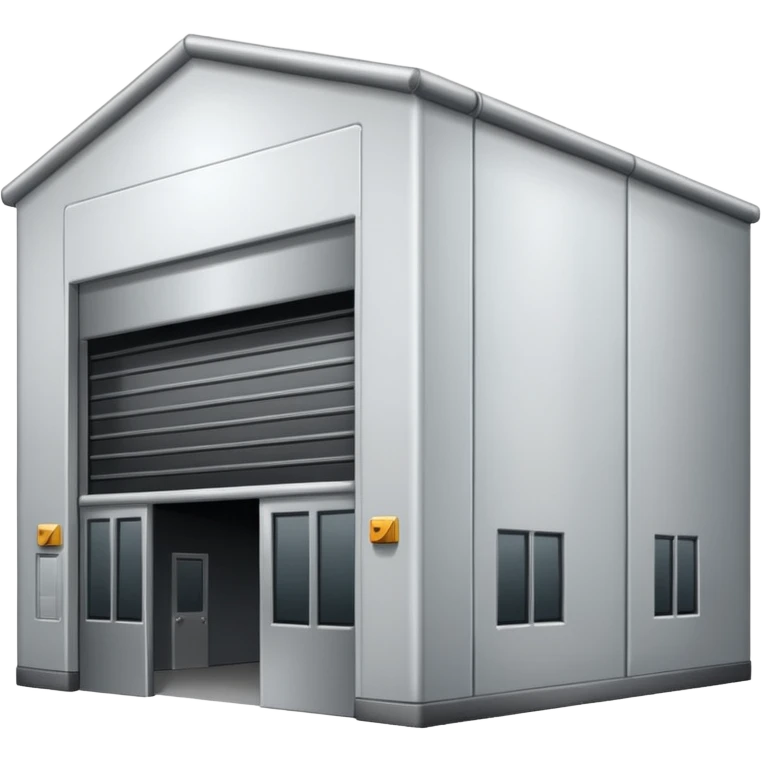 a 2d warehouse in black and white for a report from the outside emoji