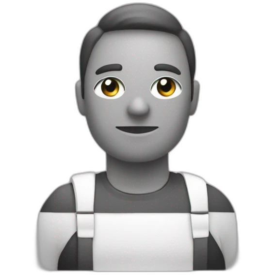 genera un emoji en blanco y negro sobre una persona cansada de trabajar emoji