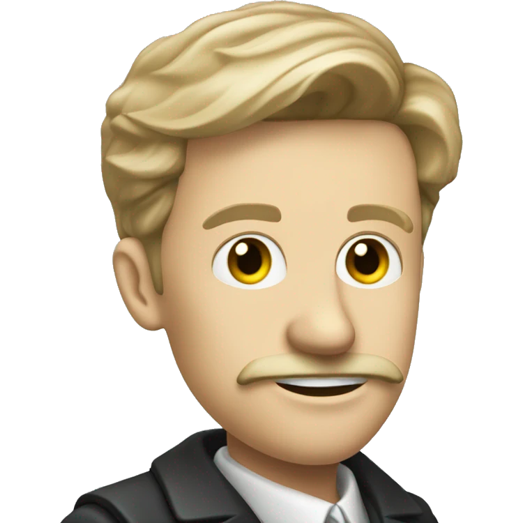 Johan Thorbecke, holding a phone, making a selfie, seen from the side emoji