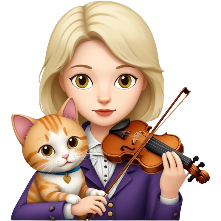 Violinist with cat emoji