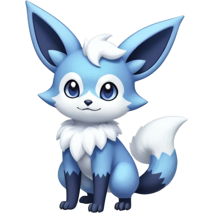 Shiny snowy pastel Noibat-Meowstic-Umbreon-Fakémon-hybrid-creature (full body)  emoji