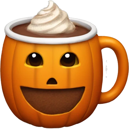 Hot chocolate in a pumpkin mug  emoji