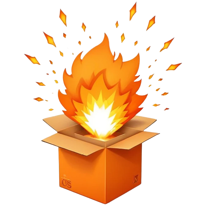 orange box with explosion behind it emoji