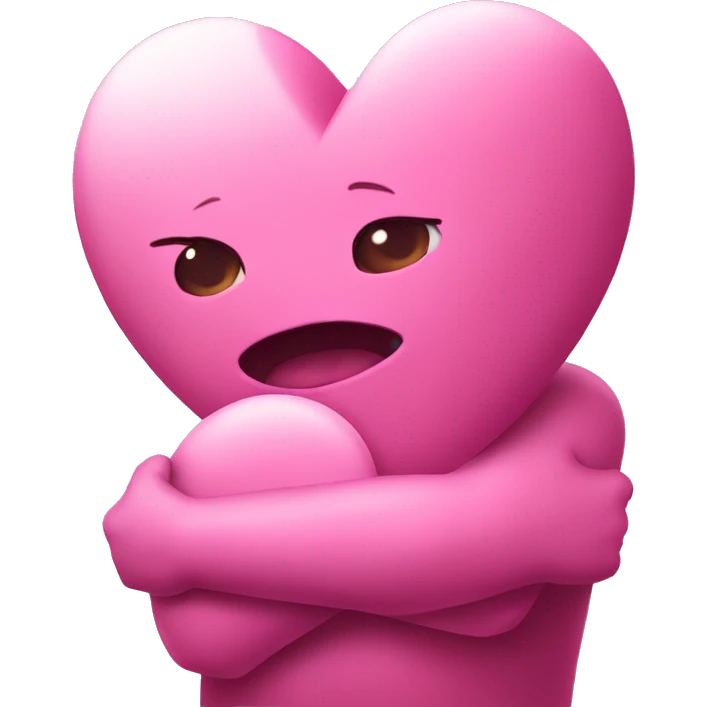 Pink heart hug  emoji