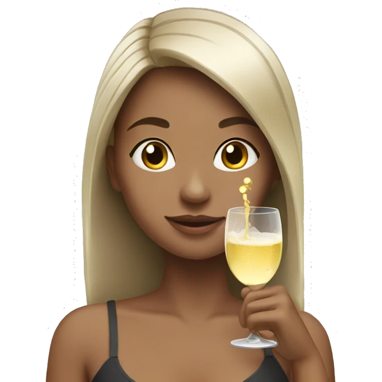 Girl drinking champagne  emoji