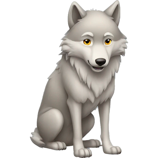 lonely wolf happy emoji