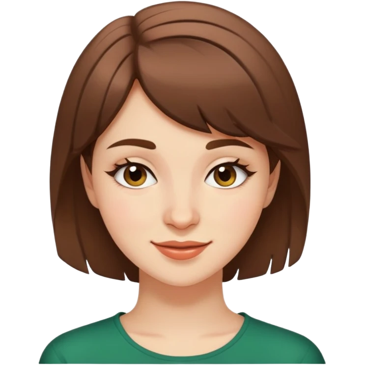 20-year-old Chechen girl with short brown hair, winking emoji